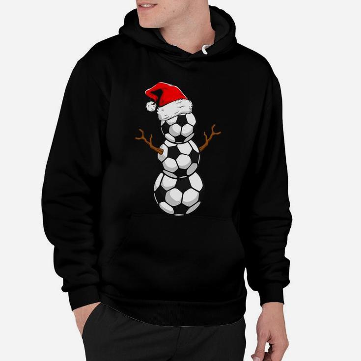 Funny Xmas Christmas Holiday Santa Snowman Ball Gifts Soccer Hoodie