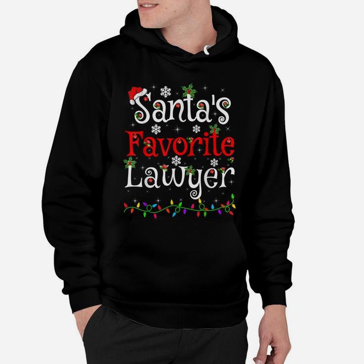Funny Xmas Lighting Santa's Favorite Lawyer Christmas Hoodie