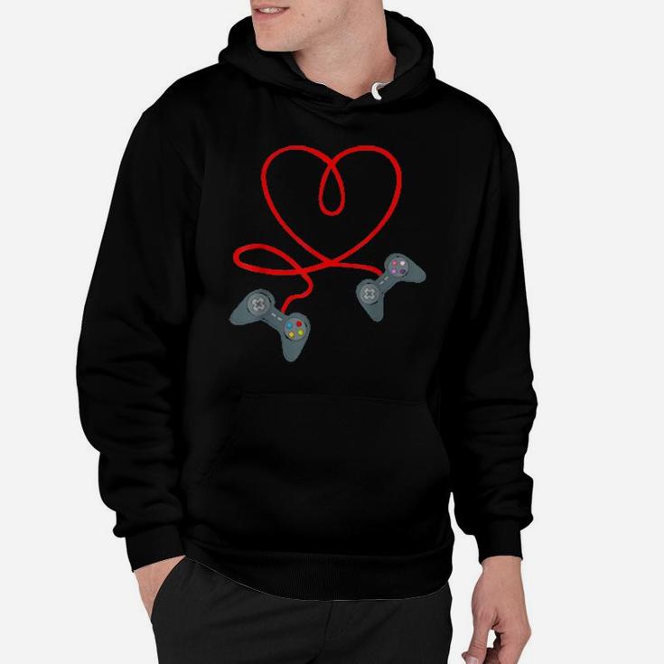 Gamer Valentines Day  Heart Video Controller Hoodie