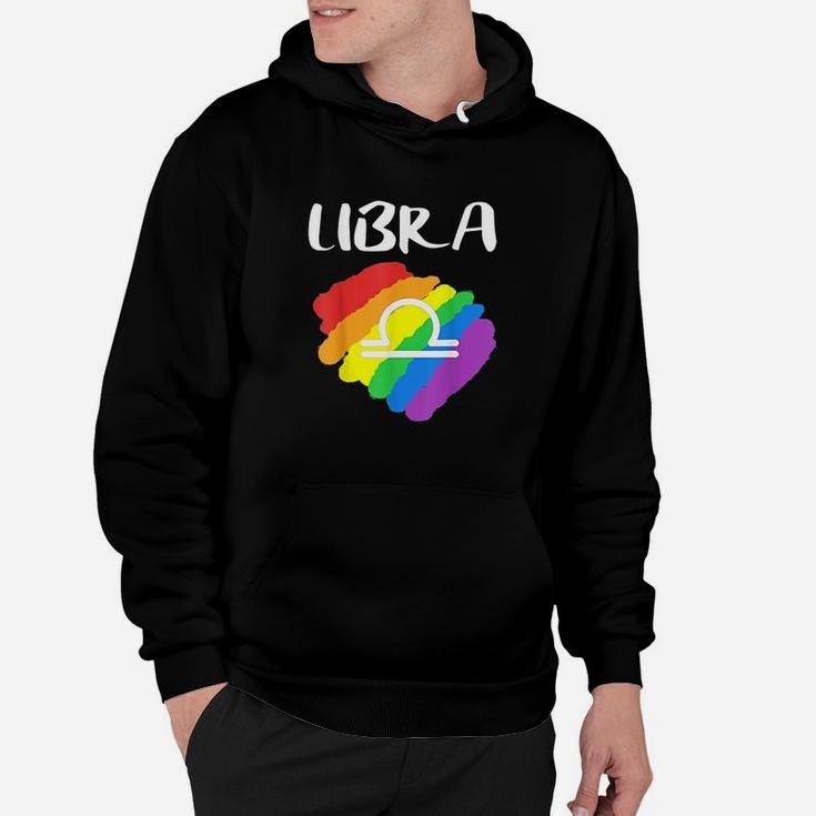 Gay Pride Libra Birthday Lgbt October Rainbow Flag Gift Hoodie