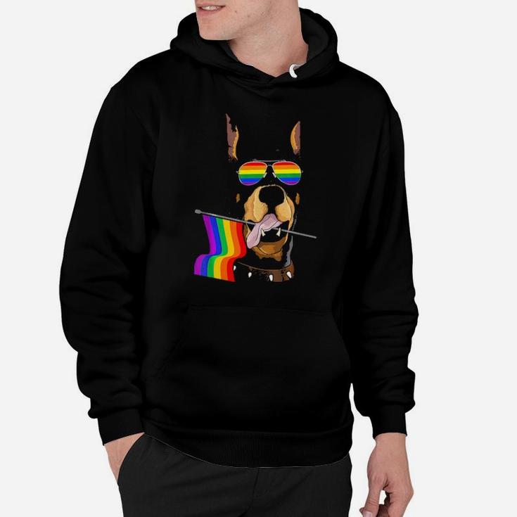 Gay Pride Rainbow Flag Doberman Shirt Lgbt Pride Gifts Hoodie