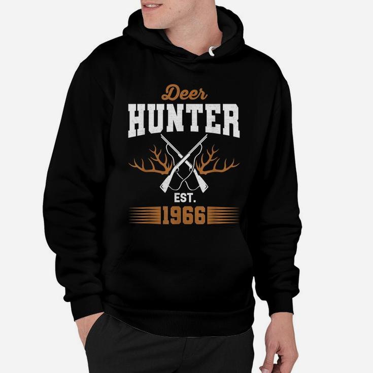 Gifts For 55 Year Old Deer Hunter 1966 Hunting 55Th Birthday Hoodie