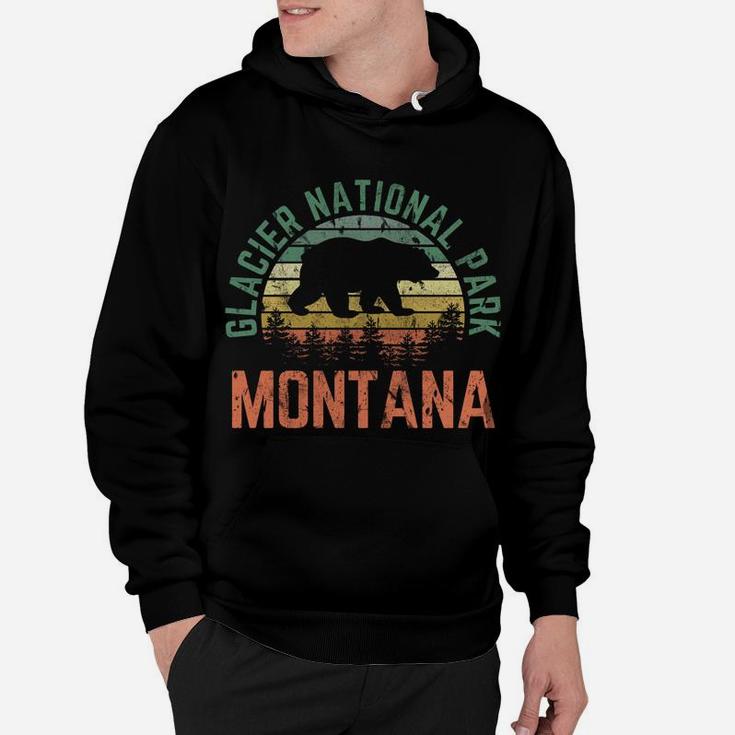 Glacier National Park Montana Bear Nature Outdoors Vintage Hoodie