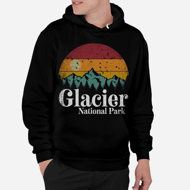 Glacier National Park Retro Style Hiking Vintage Camping Sweatshirt Hoodie