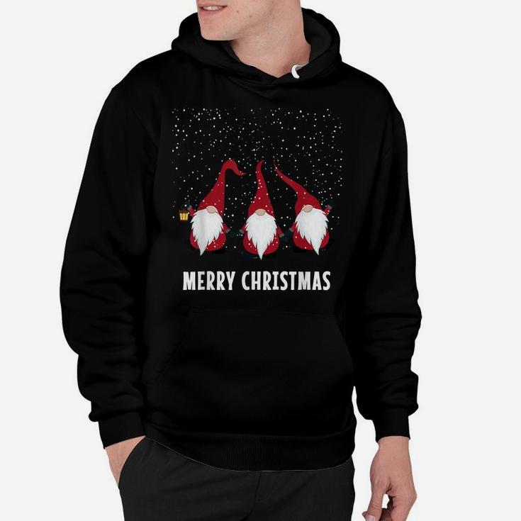 Gnome Santa Merry Christmas Snowing Funny Festive Holiday Hoodie