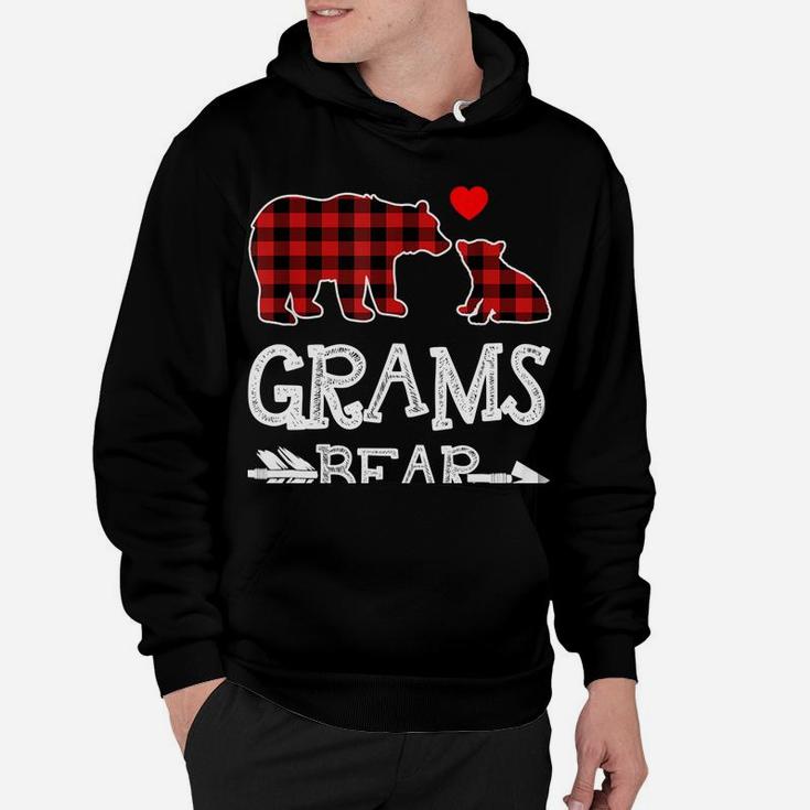 Grams Bear Shirt, Red Buffalo Plaid Grandma Bear Pajama Hoodie