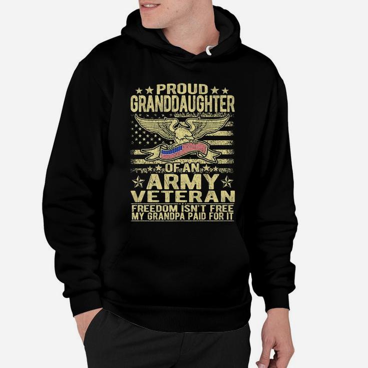 Granddaughter Of An Army Veteran Us Flag Military Family Hoodie