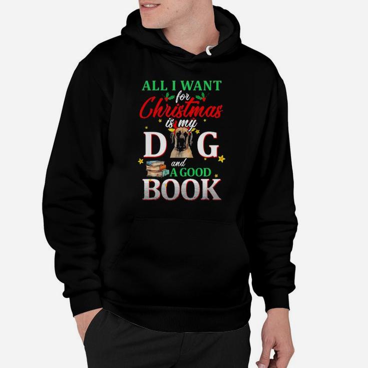 Great Dane My Dog And A Good Book For Xmas Gift Hoodie