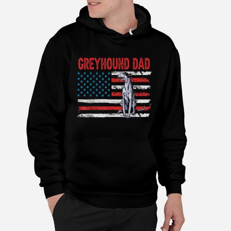 Greyhound Dog Dad American Flag Fathers Day Hoodie
