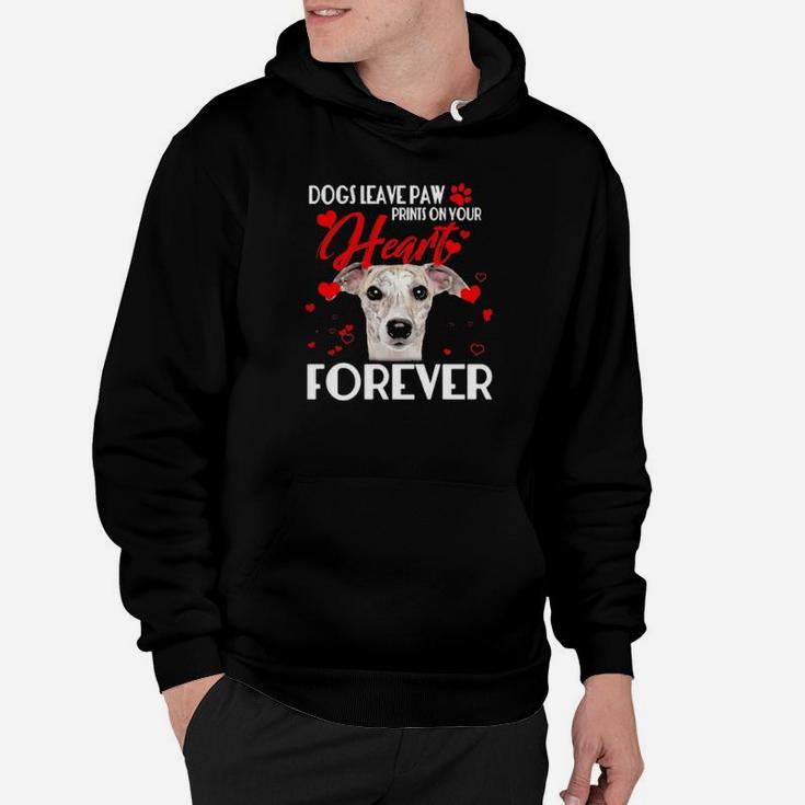 Greyhound Dogs Leave Paw Prints On Your Heart Forever Valentines Day Hoodie
