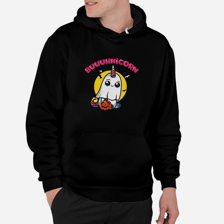 Halloween-Einhorn-Geist Schwarzes Hoodie, Boooh! Unicorn Motiv