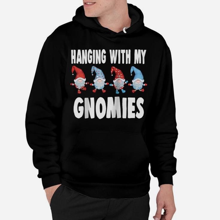 Hanging With My Gnomies Gnome Friend Christmas Lovers Raglan Baseball Tee Hoodie