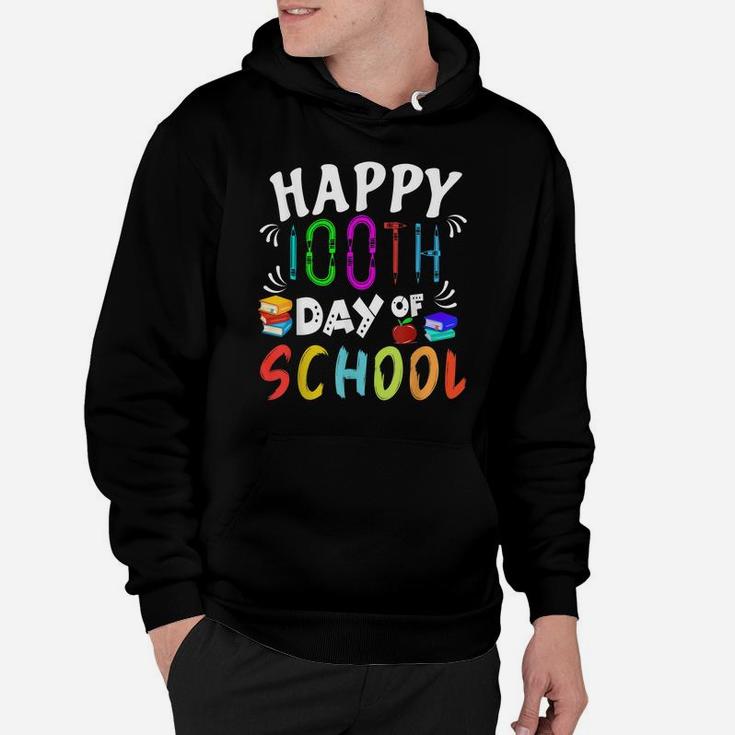 Happy 100Th Day Of School Shirt Student And Teacher Books Hoodie