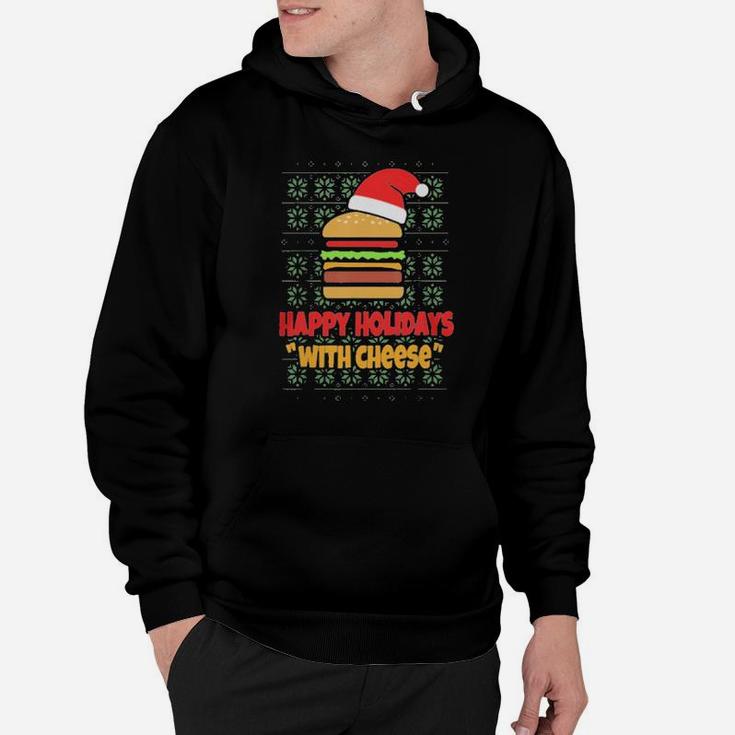 Happy Holidays With Cheese Santa Burger Hoodie