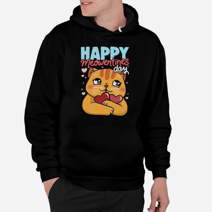 Happy Meowentine's Day Cat Valentine's Day Heart Cats Hoodie