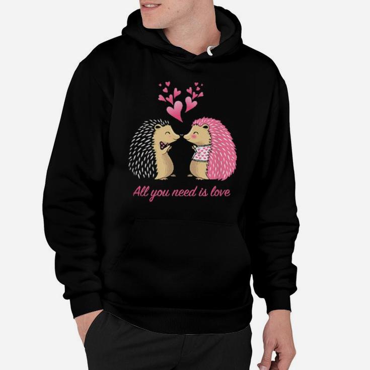 Hedgehogs Kissing Valentine's Day For Her Hoodie