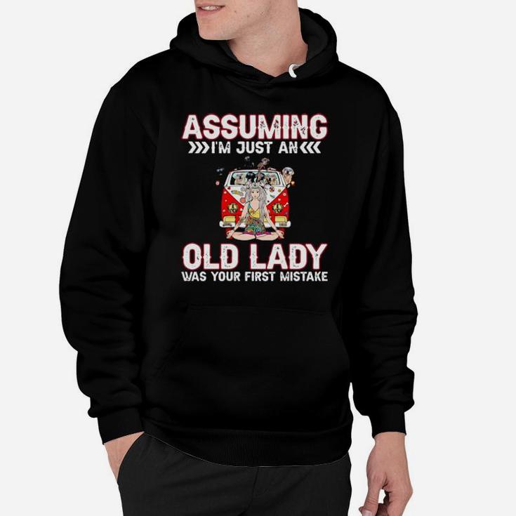Hippie Girl And Dogs Assuming I'm Just An Old Lady Was Your First Mistake Hoodie