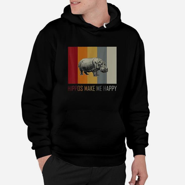 Hippo In Retro And Vintage Hoodie