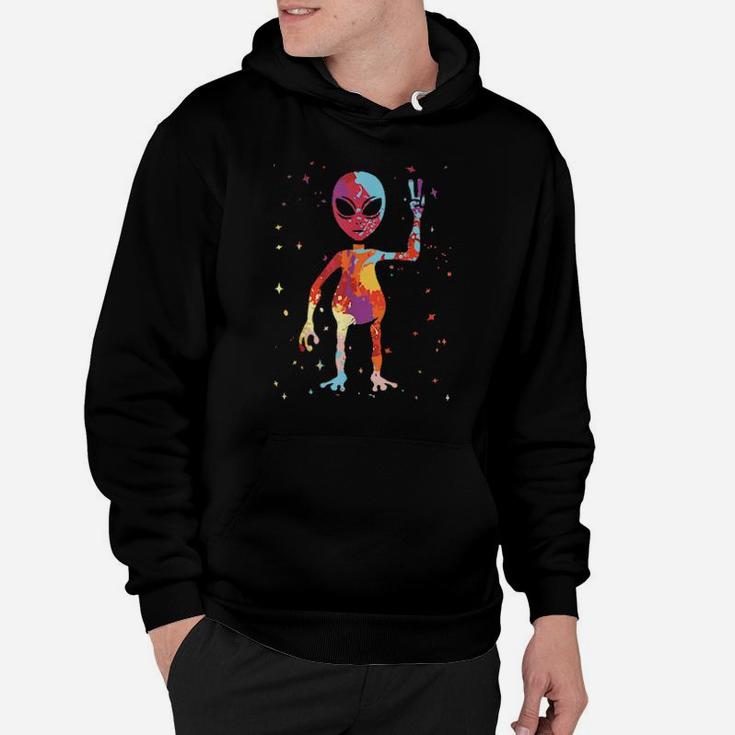 Hippy Alien Tie Dye Alien Enthusiast Idea Ufo Hoodie