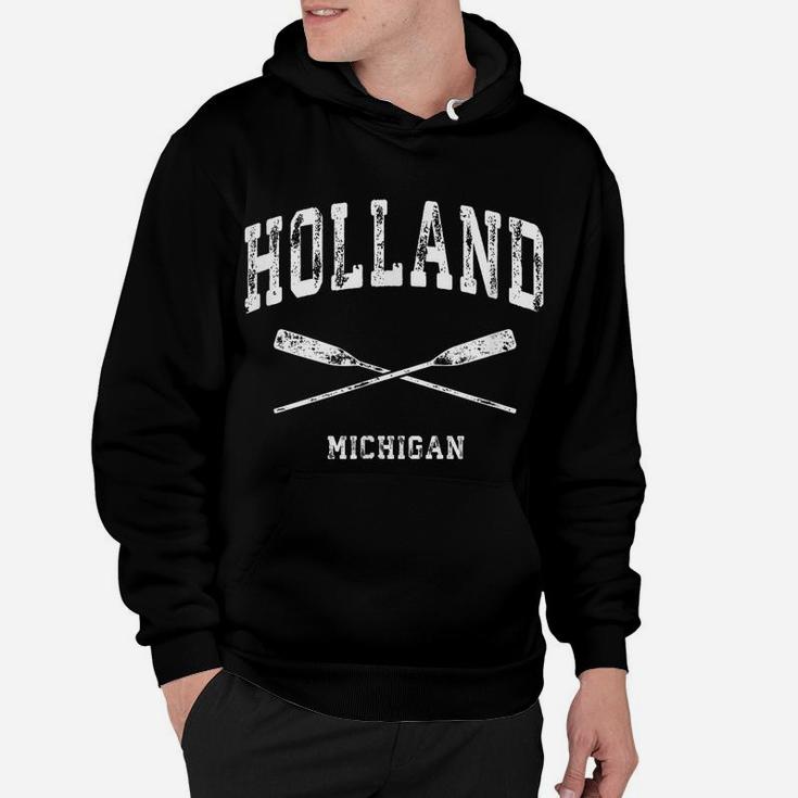 Holland Michigan Vintage Nautical Crossed Oars Hoodie