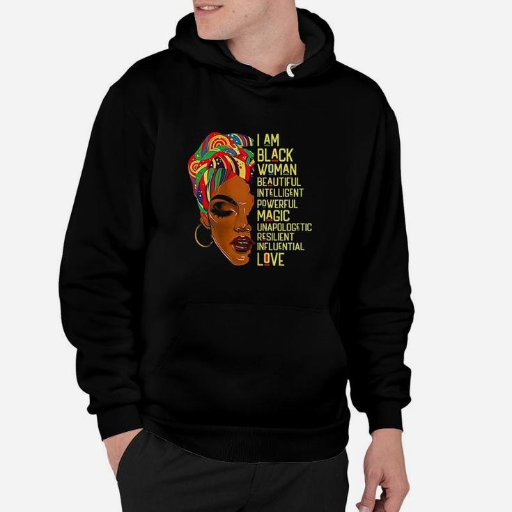 I Am Black Woman African American Melanin Poppin Afro Queen Hoodie