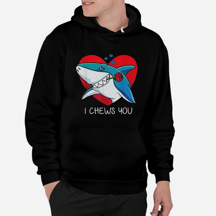 I Chews You Great White Shark Valentines Day Hoodie