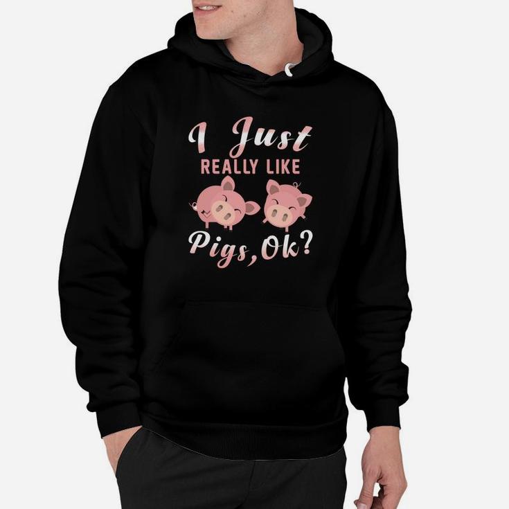 I Just Really Like Pigs Ok Love Pigs Gift Hoodie