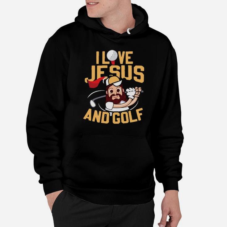 I Love Jesus And Golf Christian Cartoon Sports Beard Hoodie