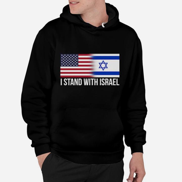 I Stand With Israel Patriotic Usa Israeli Flag Hoodie