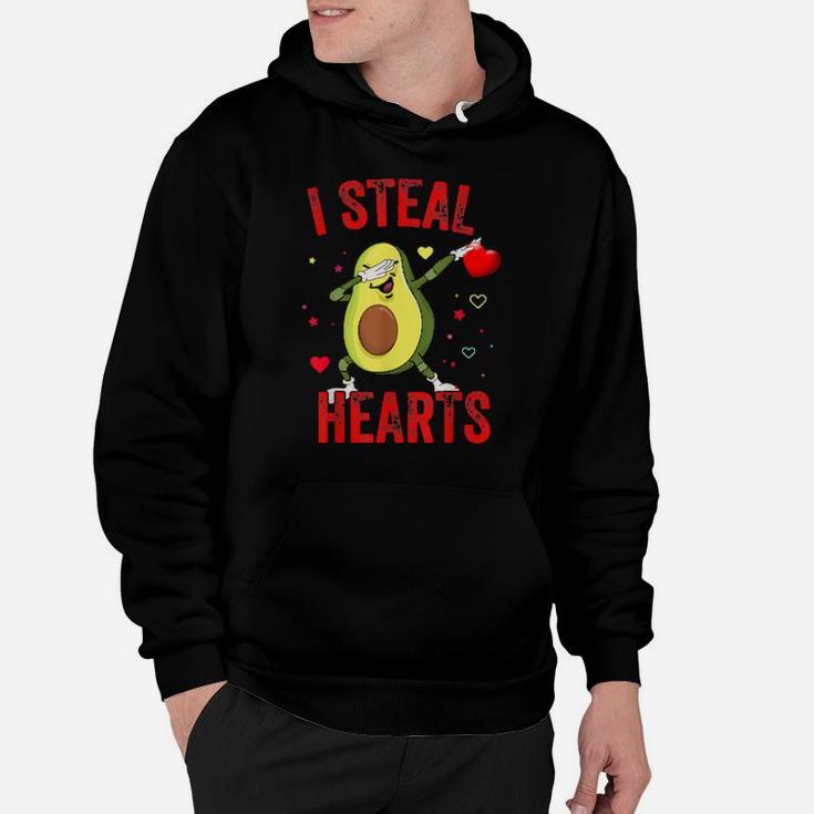 I Steal Hearts  Valentines Day Dabbing Avocado Hoodie