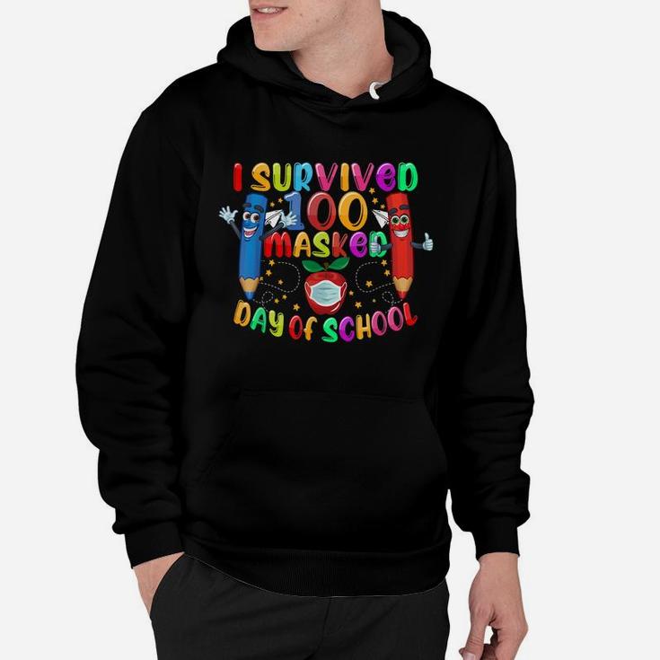 I Survived 100 Masked Day Of School Student Teacher Gift Kid Hoodie