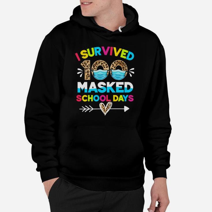 I Survived 100 Masked School Days Funny 100Th Day Of School Hoodie
