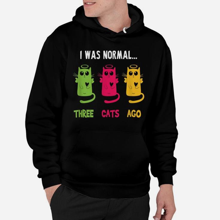 I Was Normal Three Cats Ago - Cat Lovers Gift Hoodie