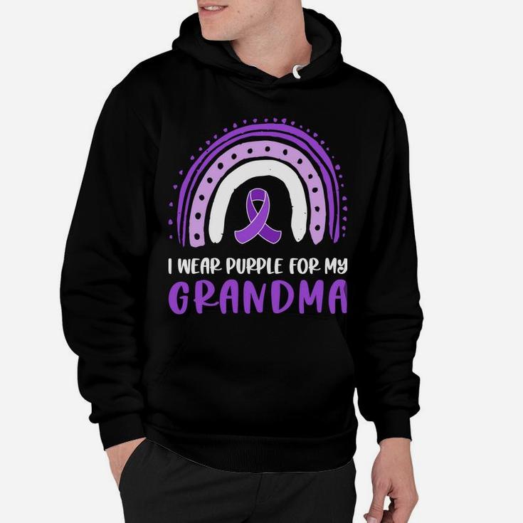 I Wear Purple For My Grandma  Alzheimer's Awareness Ribbon Hoodie