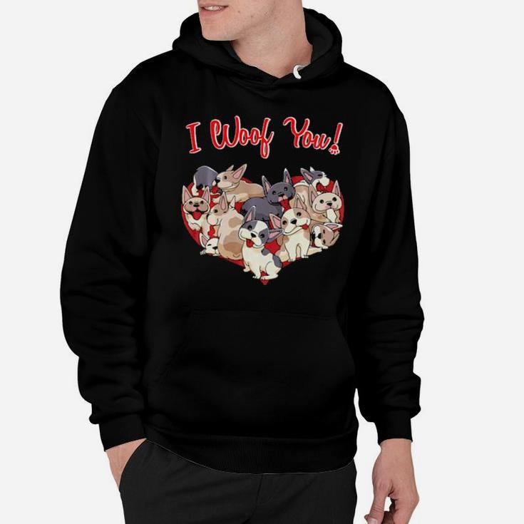 I Woof You French Bulldog Frenchie Valentines Day Hoodie