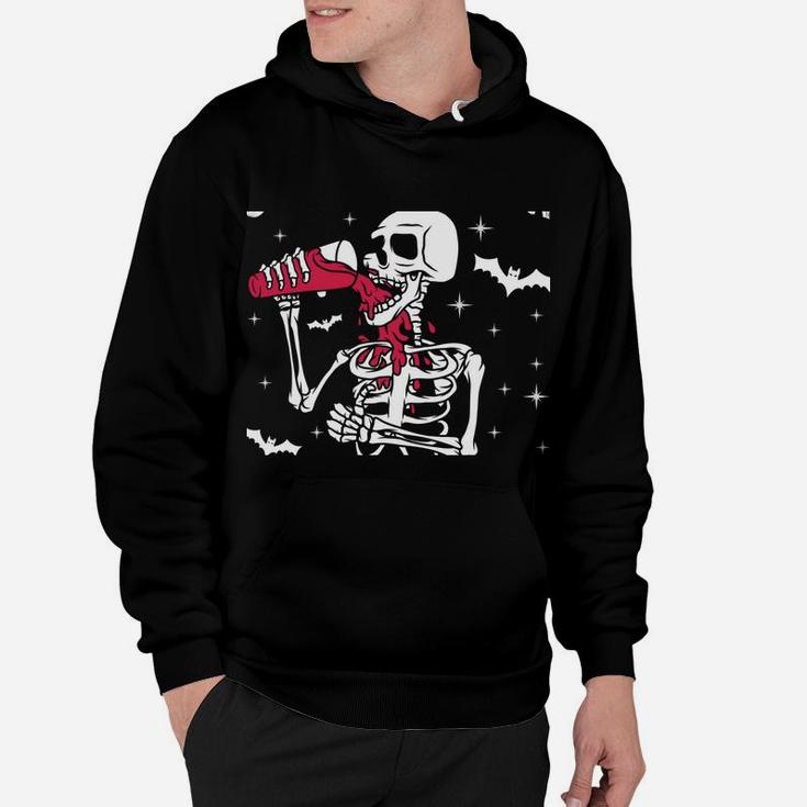 I'm Just Here For The Boos Funny Skeleton Drinking Wine Sweatshirt Hoodie