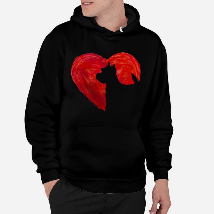 In My Heart Valentine's Day Silhouette West Highland White Terrier Hoodie