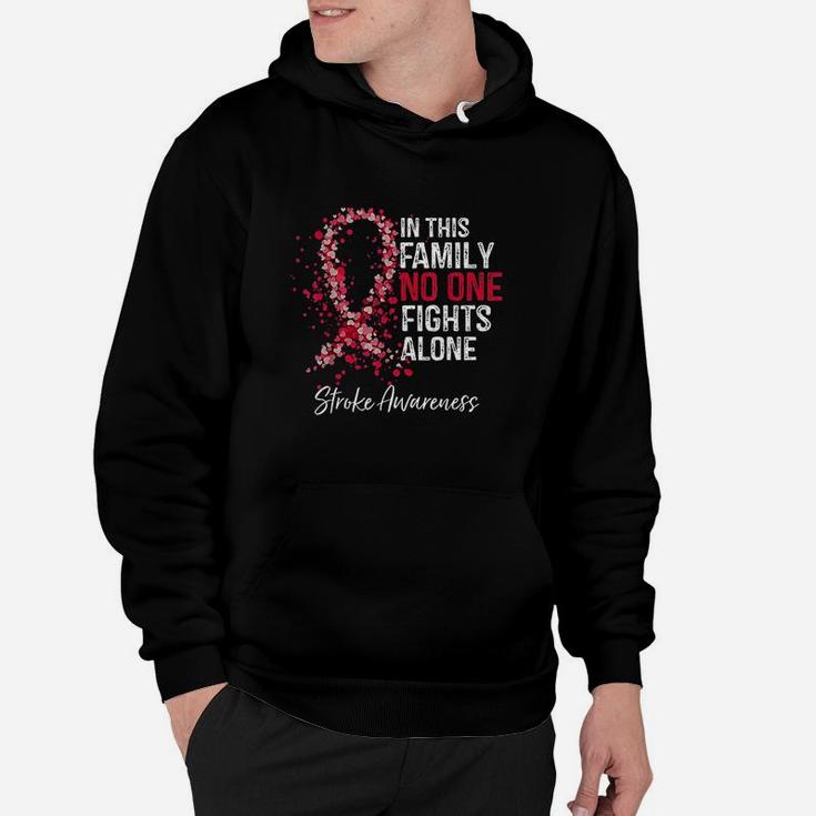 In This Family No One Fights Alone Stroke Awareness Survivor Hoodie