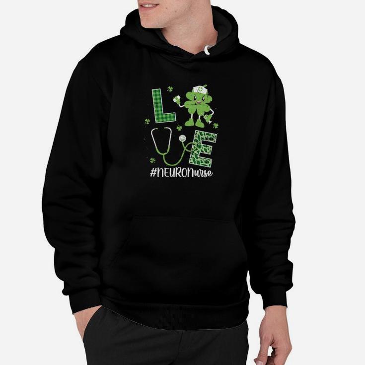 Irish Neuro Nurse St Patricks Day Love Lucky Shamrock Hoodie