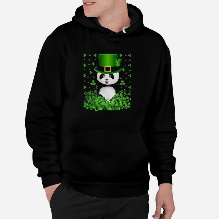 Irish Shamrock Leprechaun Panda St Patricks Day Hoodie