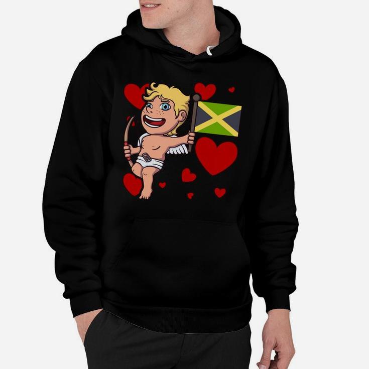 Jamaican Cupid Valentines Day Jamaica Themed Gift Hoodie