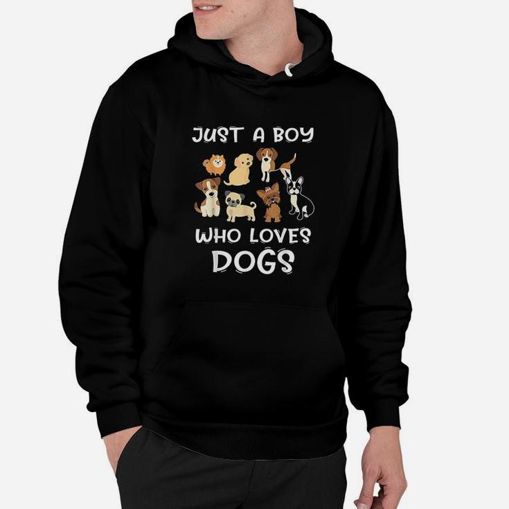 Just A Boy Who Loves Dogs Hoodie