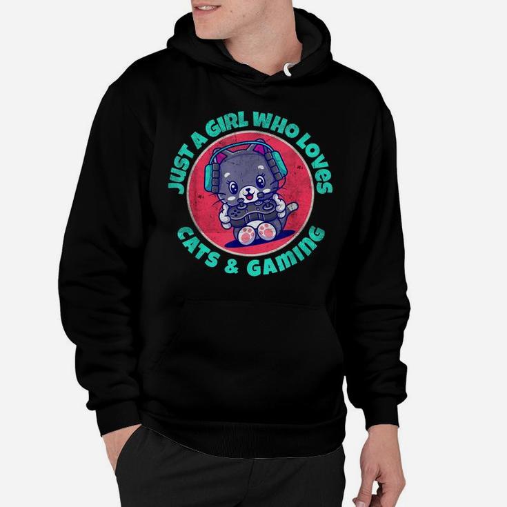 Just A Girl Who Loves Cats And Gaming Hoodie