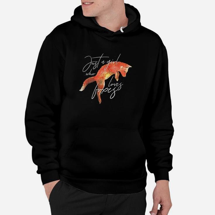 Just A Girl Who Loves Foxes Art Fox Women Gift Hoodie
