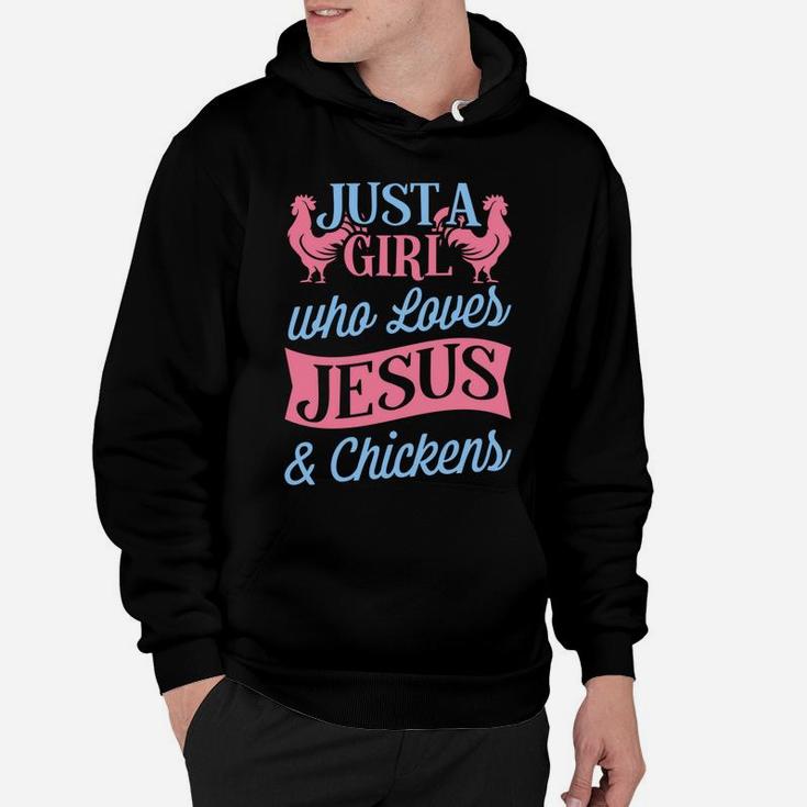 Just A Girl Who Loves Jesus And Chickens Christmas Gift Hoodie