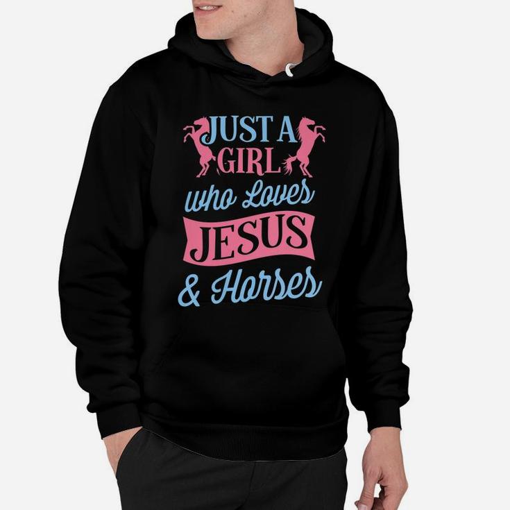 Just A Girl Who Loves Jesus And Horses Christmas Gift Hoodie