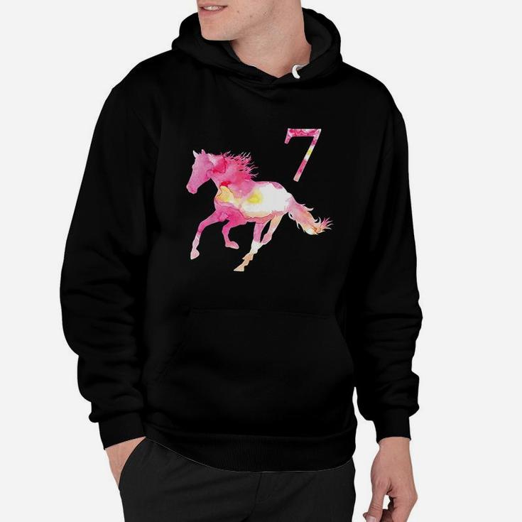 Kids 7Th Birthday Horse Gift For 7 Year Old Girls Hoodie