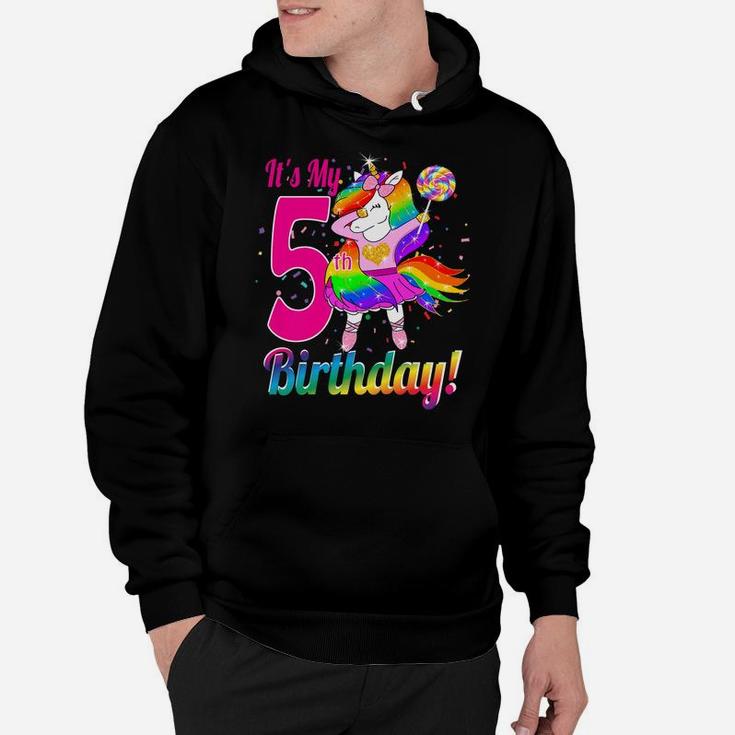Kids Its My 5Th Birthday Unicorn Shirt 5 Year Old Girls Outfit Hoodie