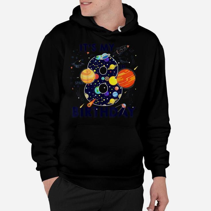 Kids Outer Space 8 Year Old 8Th Birthday Party Boys Girls Hoodie
