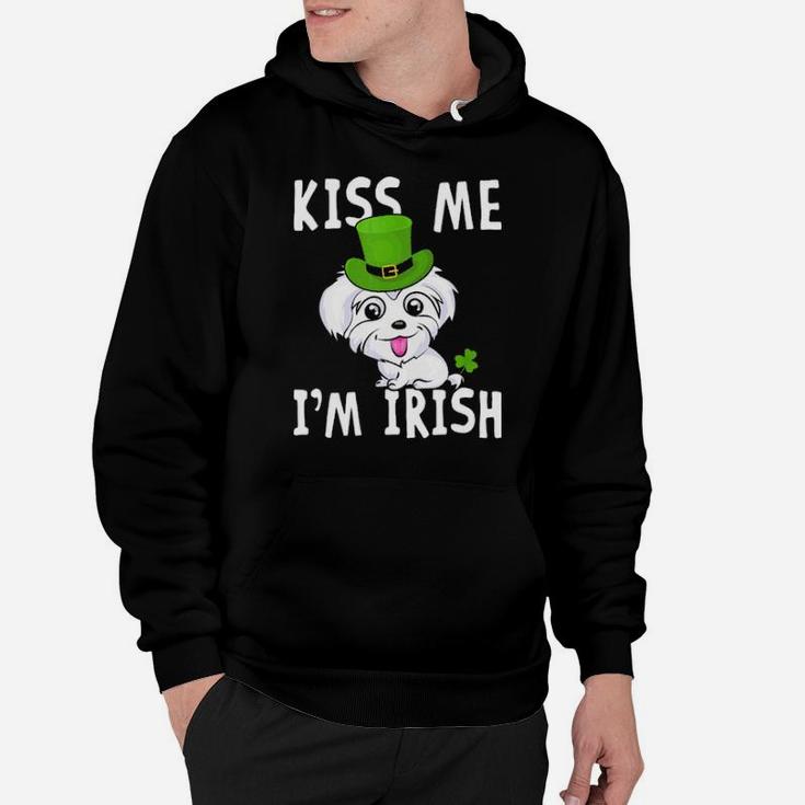 Kiss Me I'm Irish Maltese  Dog Pet Green Patricks Hoodie